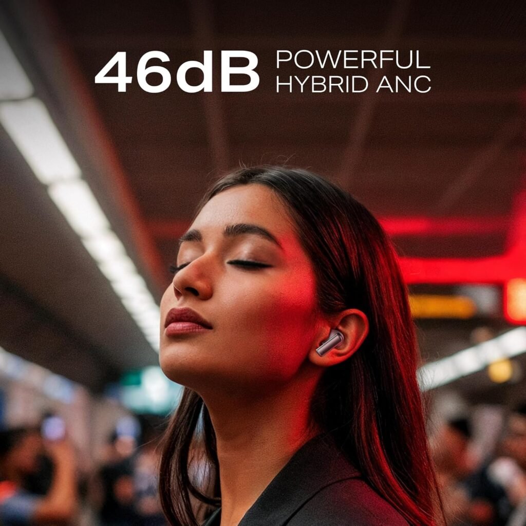 boAt Airdopes Prime 701 ANC (2025 Launch),46dB Hybrid ANC, 50Hr Battery, Real Spatial Audio,Multidevice Connect,App Support, Bluetooth Earbuds, TWS Ear Buds Wireless Earphones with mic