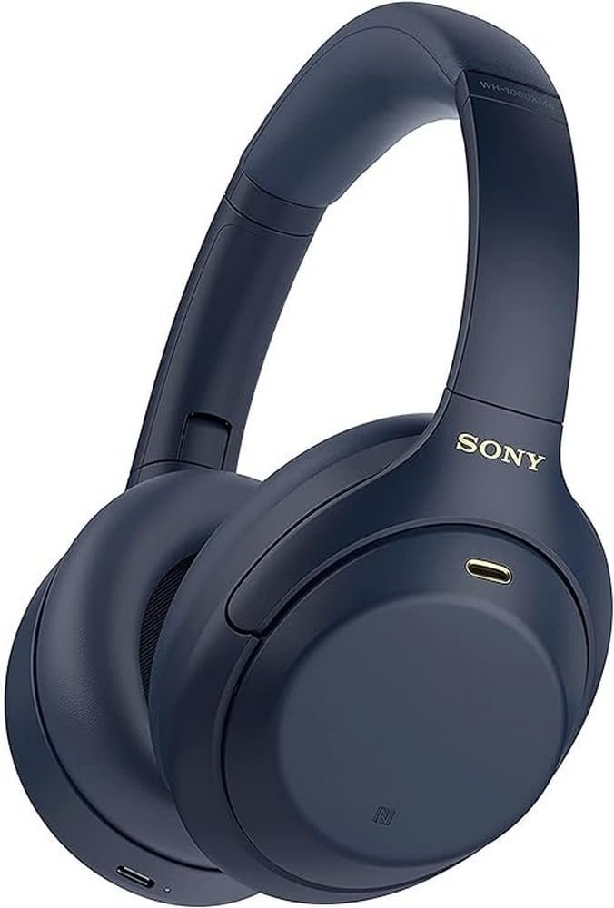 Sony WH-1000XM4 Noise Cancellation Wireless Bluetooth Over-Ear Headphones with Mic, Hi-Res Audio, Up to 38Hrs Battery- Blue